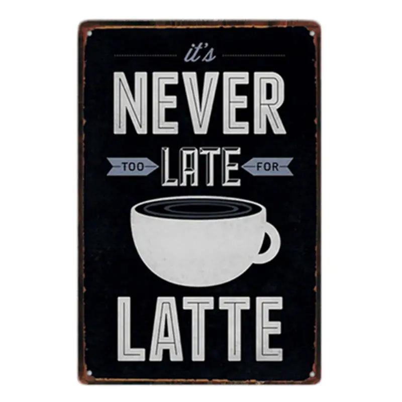 Coffee Menu Plaque Home Bar Cafe Vintage Wall Decor Art Metal Tin Signs Pub Tavern Retro Decorative Plates Metal Poster YJ177