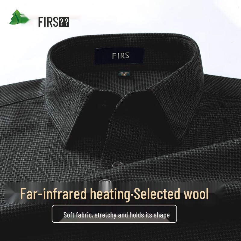 FIRS Men's Wool Blend Brushed Thermal Long Sleeve Shirt