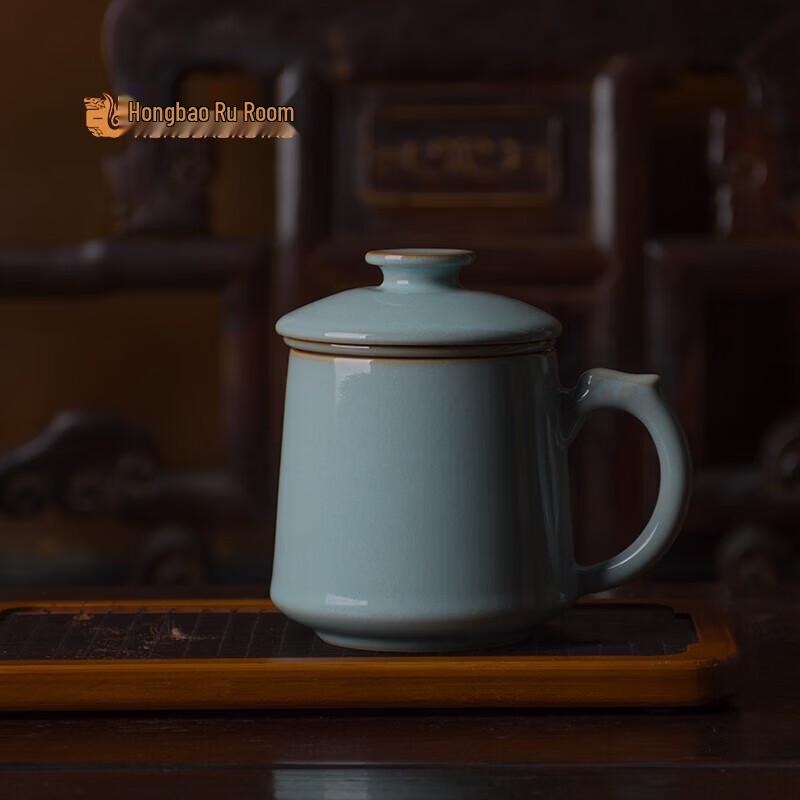 Hongbao Ru Kiln 300ml Ceramic Mug with Lid & Infuser