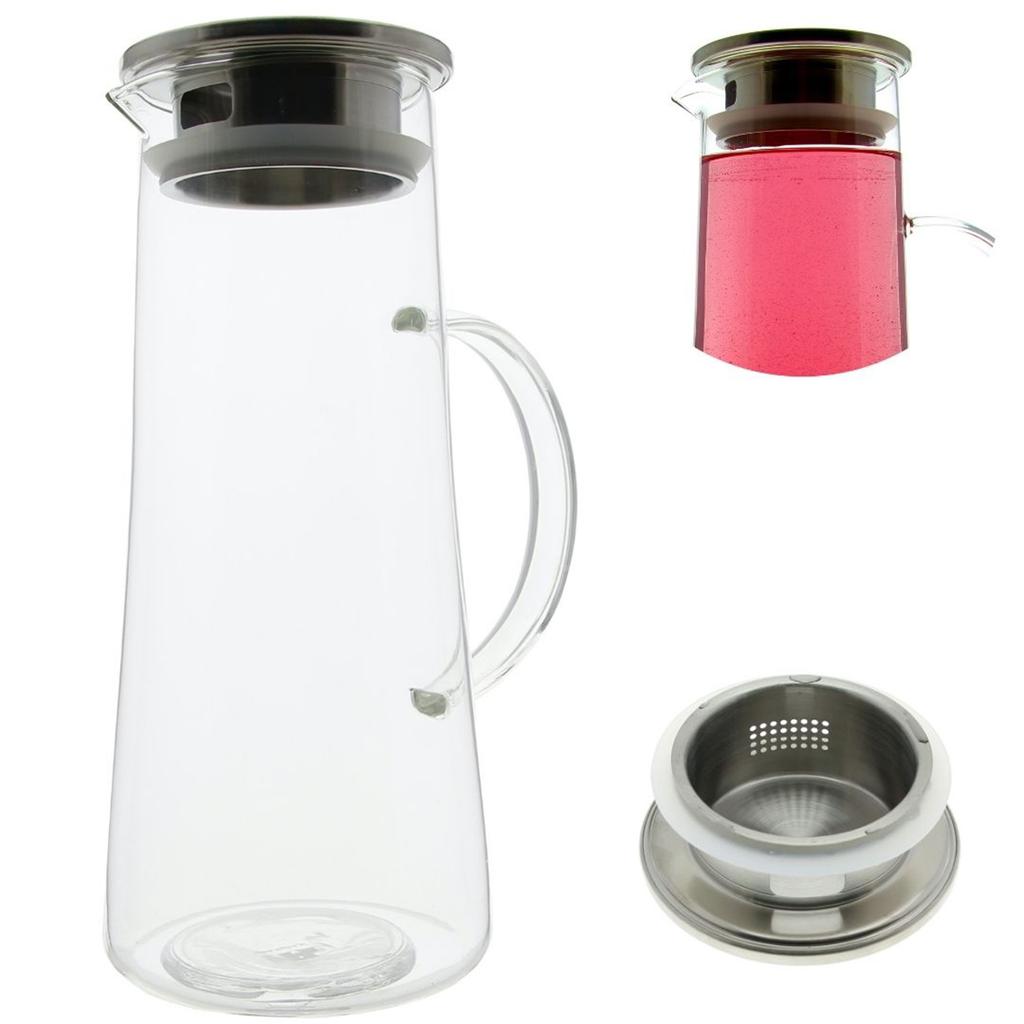Glass Jug For Mulled Wine Tea Coffee Water Juice Lemonade 1.3L