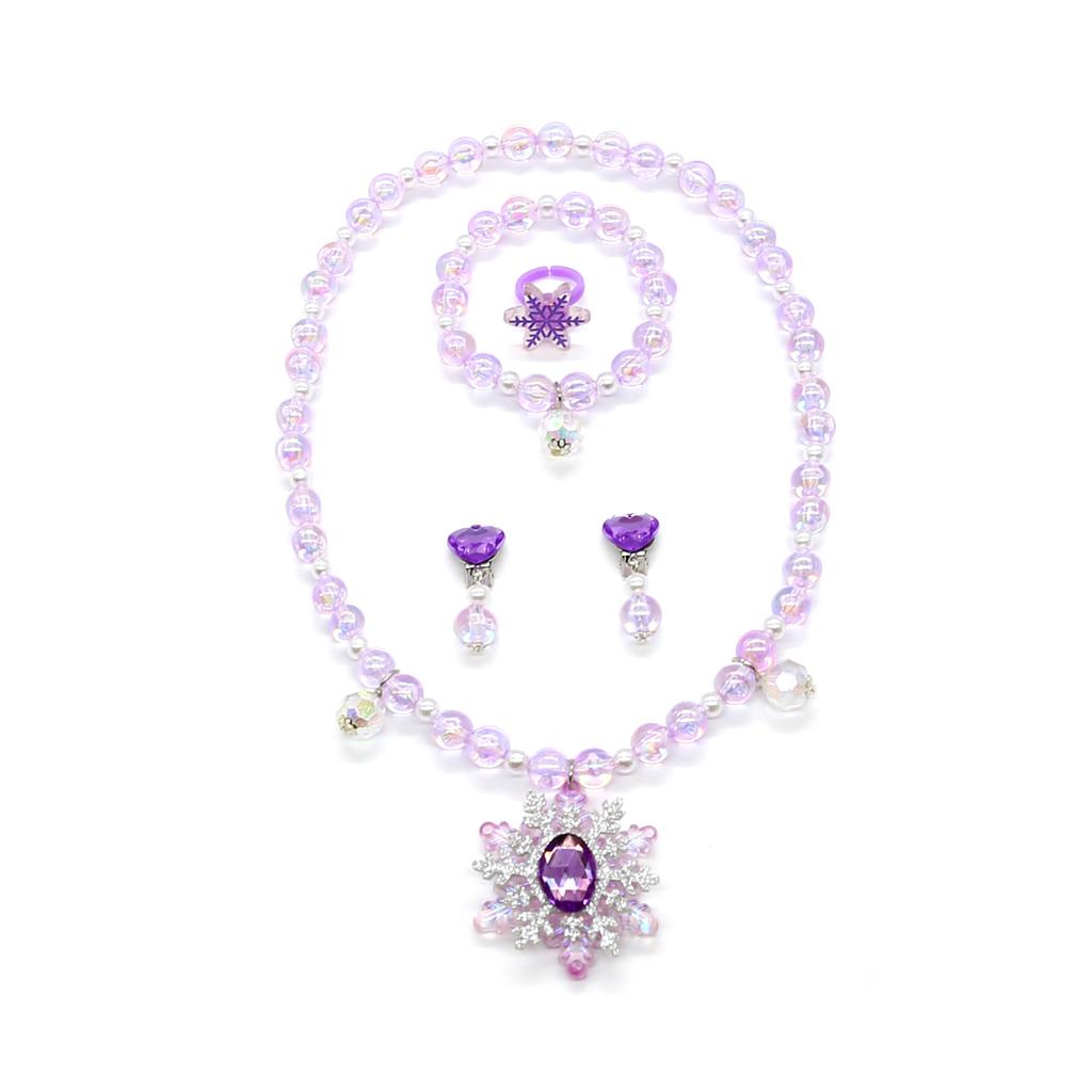 2024 Little Girl Accessories Ice and Snow Snowflake Beads Necklace Bracelet Value Set Baby Girl Accessories