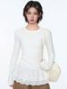 Autumn/Winter Pure Desire Lace Long Sleeve Slimming T-shirt for Women