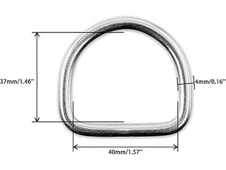 In-stock 316 Stainless Steel Semicircle Seamless Welded D-ring Kayak Surfboard Hardware Pull Buckle.