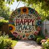 Welcome to Happy Place Don't Ruin It Wall Signs Welcome Sign for Front Door Wooden Wall Signs for Office Home Decors