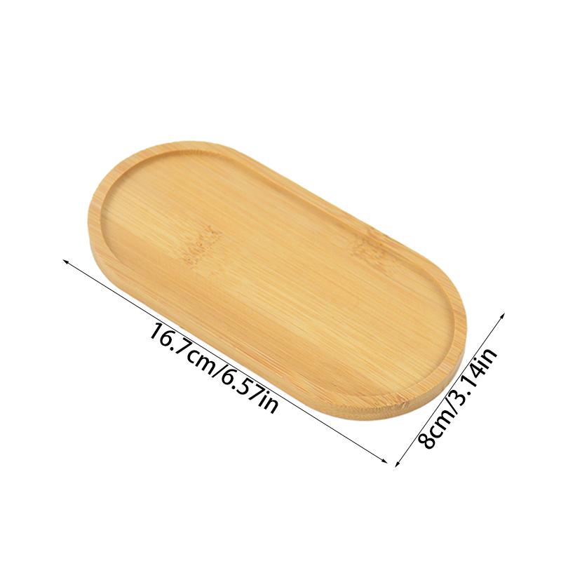 Wooden Tray Countertop Bottle Organizer Holder Round Square Oval Candles Jewelry Storage Plate Tray Bathroom Kitchen Accessories
