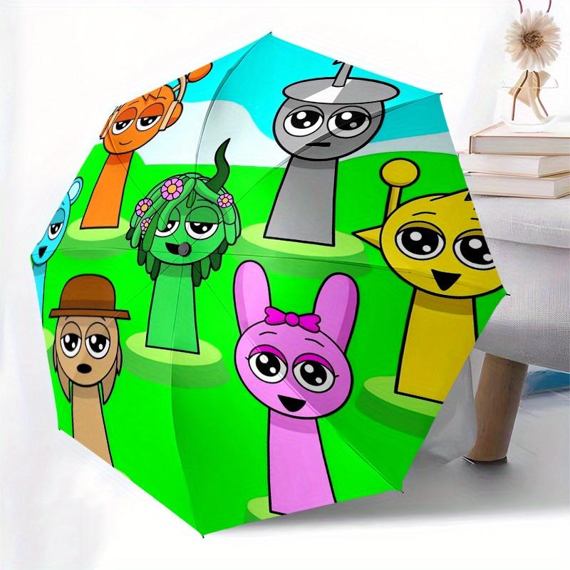 1pz Ombrello di Alta Qualità a Tema Sprunki-cartoon, Ombrello ad Apertura e Chiusura Automatica, Ombrello Multifunzionale G0811287