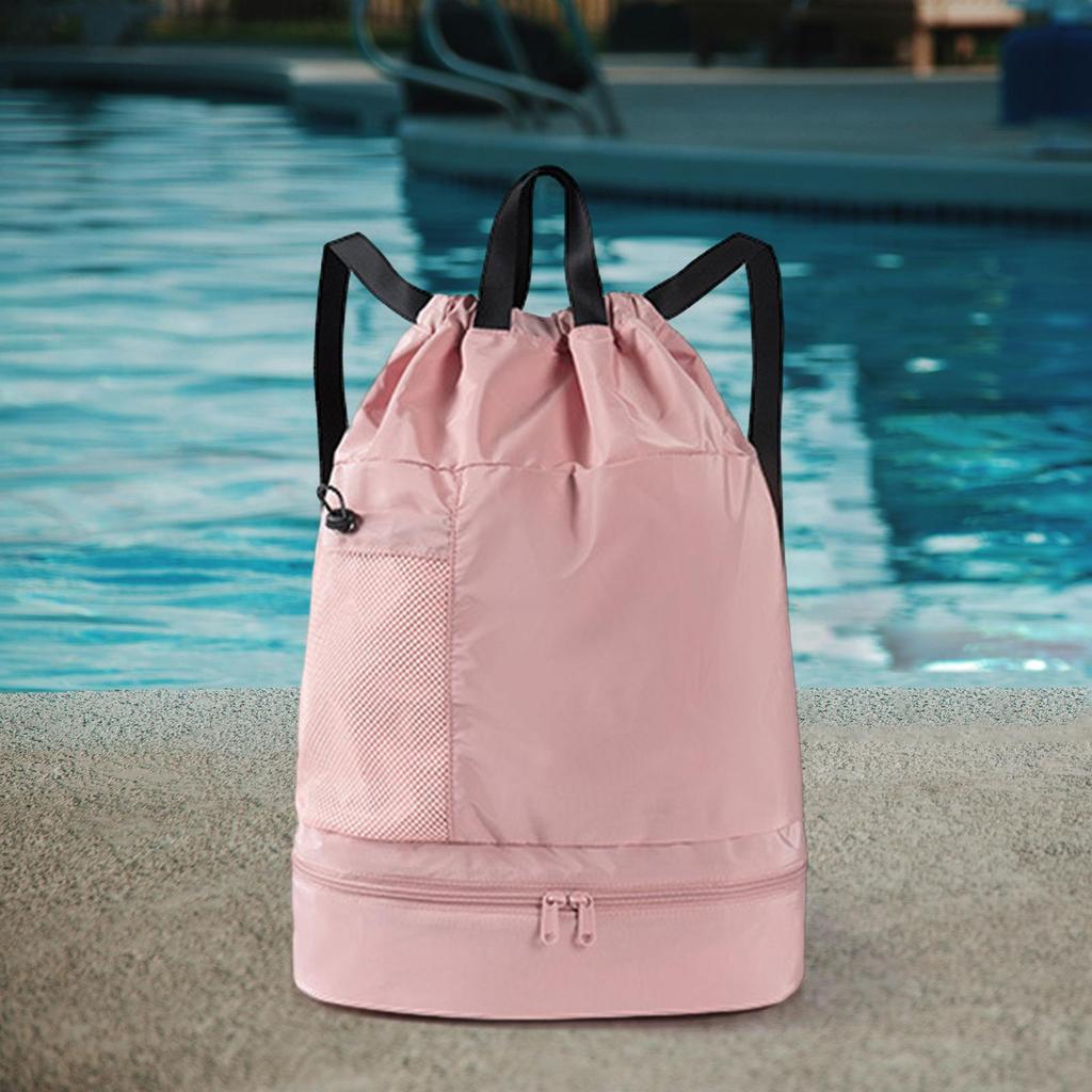 Mesh Swim Drawstring Backpacks Foldable Adjustable Shoulder Bag Sports Gym Bag for Soccer Pool Outdoor Basketball Volleyball