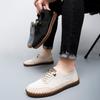 Beef Tendon Sole Men's Shoes Summer 2025 New Breathable Hollow Men's Leather Shoes Thin Leather Soft Sole Mesh Casual Shoes Tide