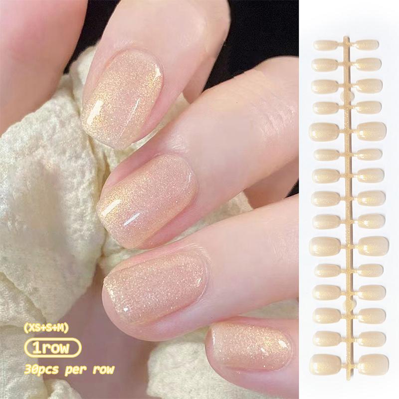 30Pcs Minimalist French Nail Tip Fake Nail Fashion Wearable False Nails Simple Full Cover Press on Nails DIY Wear Nail Tool