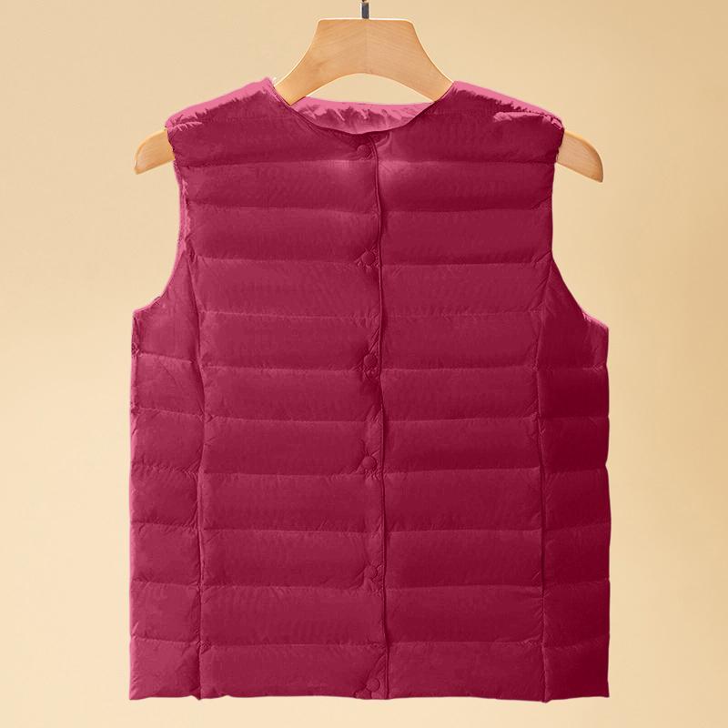 Women's Lightweight Down Jacket, Color, Down Vest With Pockets