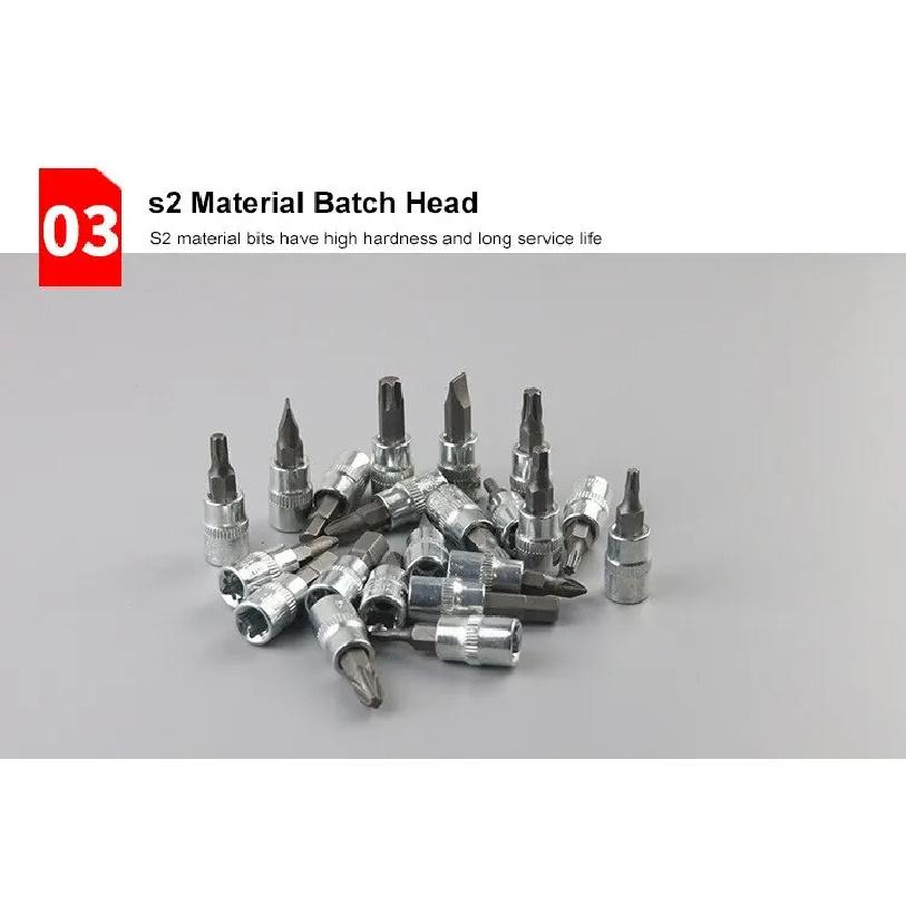 46Pcs Car Repair Tool Kit 1/4 Inch Socket Set Ratchet Torque Wrench Multifunctional Mechanical Auto Maintenance Combo