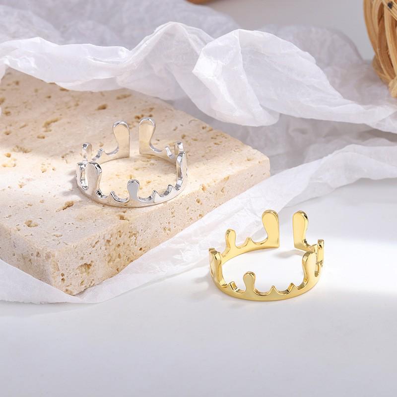 European-Style Irregular Lava Ring: Trendy Street Style Accessory for Girls Adjustable Opening