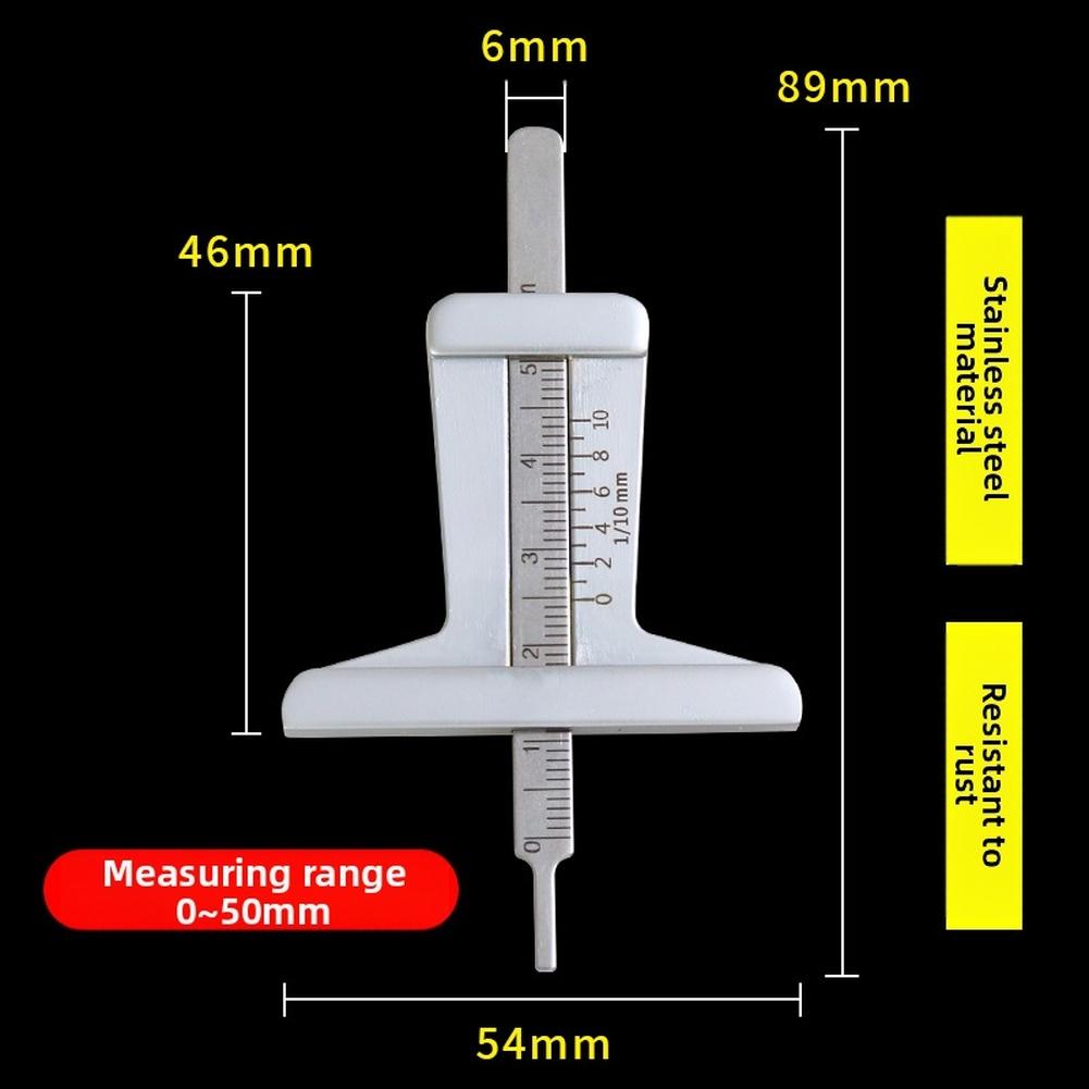 Portable Car Tire Tread Depth Gauge 0 50mm Stainless Steel Tool for Quick and Precise Measurement of Tire Wear