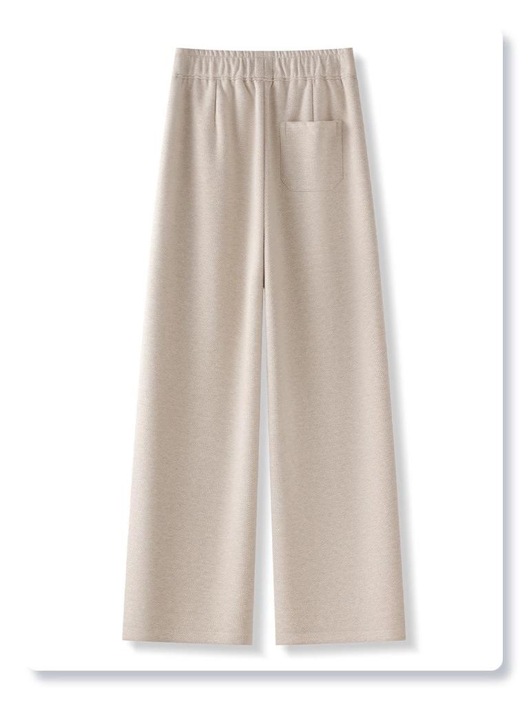 Off-White Women's Wool Wide-Leg Pants - 2024 Autumn/Winter Straight-Leg Casual Style