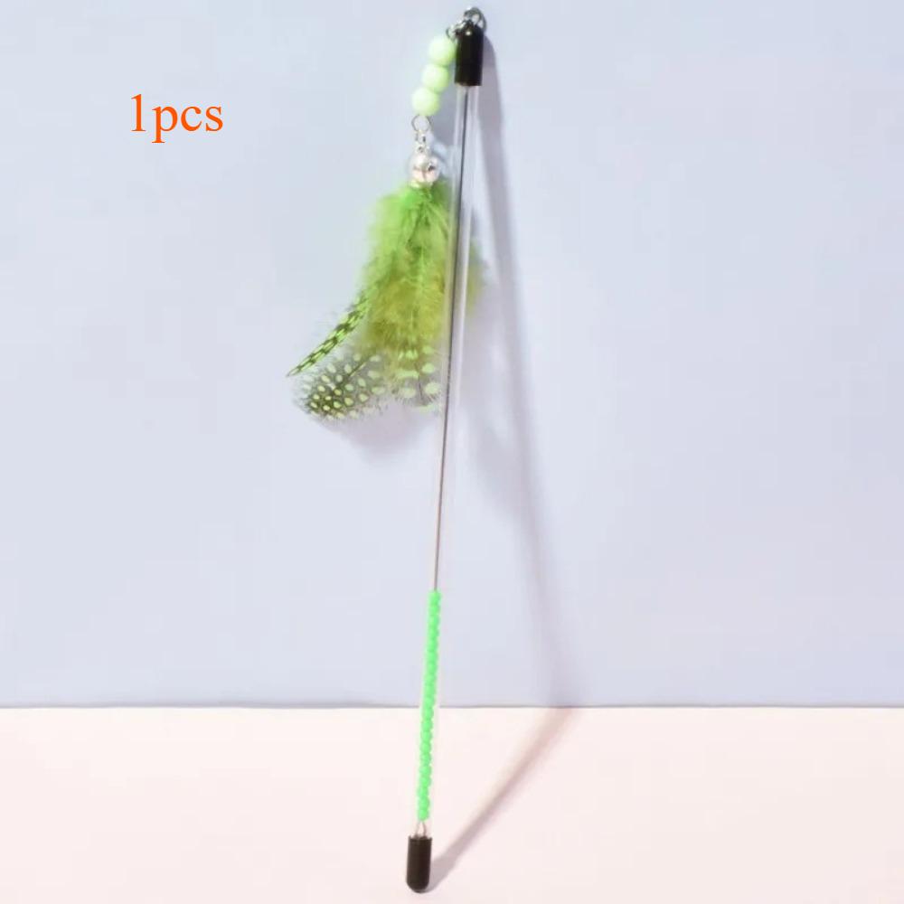 3pcs Cat Toys Feather Cats Sticks Retractable Handle Cats Toy Feather Interactive Cat Toys with Kitten Teaser Toy Pet Products