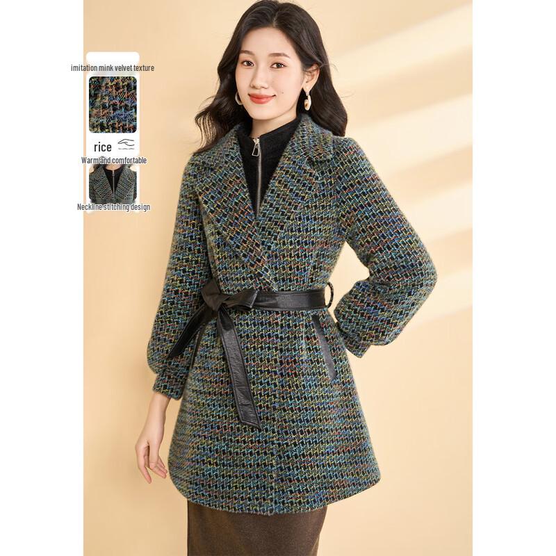 

Kebell Women s 2025 Winter Houndstooth Wool Blend Coat 3XL