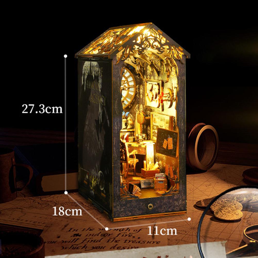 DIY Detective Books Nooks Kit With Sensor Light Personalized Decorative Handicrafts For Bookshelf