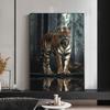 Wild Animal Tiger Forest Landscape Poster Canvas Painting Inspirational Lion Wall Art Prints Picture for Living Room Home Decor No Frame