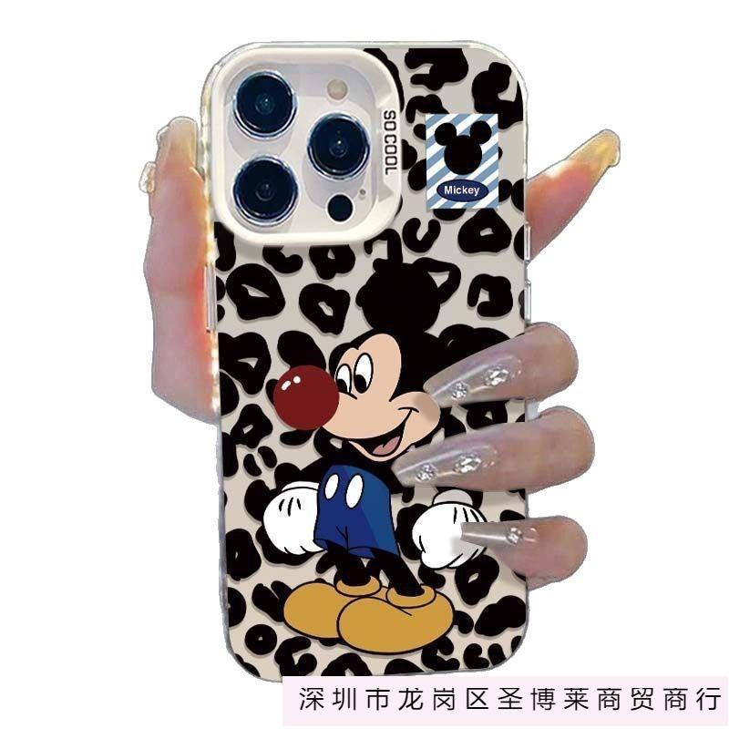 Cartoon Leopard Print Mickey Applies To iPhone17promax Apple 14 Mobile Phone Case 13 New 12 Colored Silver 17/16P