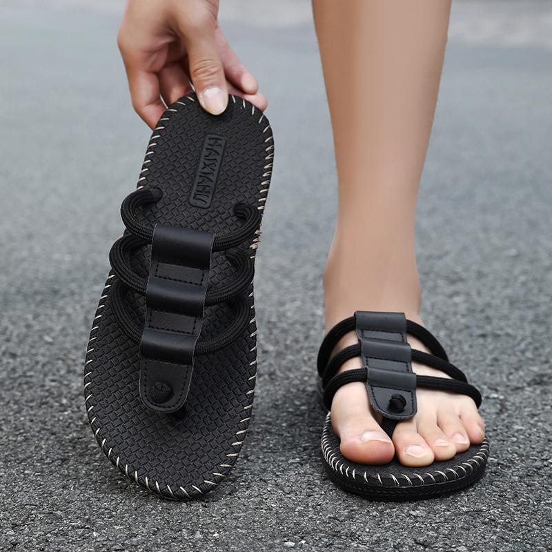 Men's flat sandals 2024 new summer soft sole non-slip casual flip-flops Light outdoor beach slippers home walking shoes