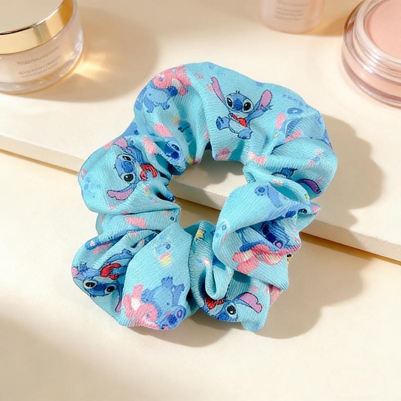 Anime Stitch Scrunchies Hair Band Cute Cartoon Stitch Hair Tie High Ponytail Rubber Band Accessories Headwear Gifts