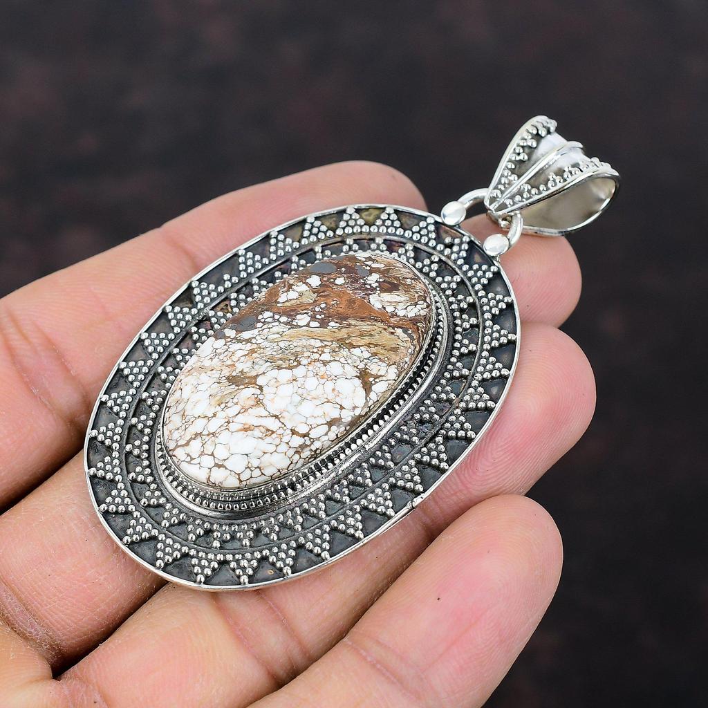 Wild Horse Magnesite Pendant Gemstone Handmade Pendant 925 Sterling Silver Pendant Vintage Pendant Wild Horse Magnesite Jewelry Gift For Her