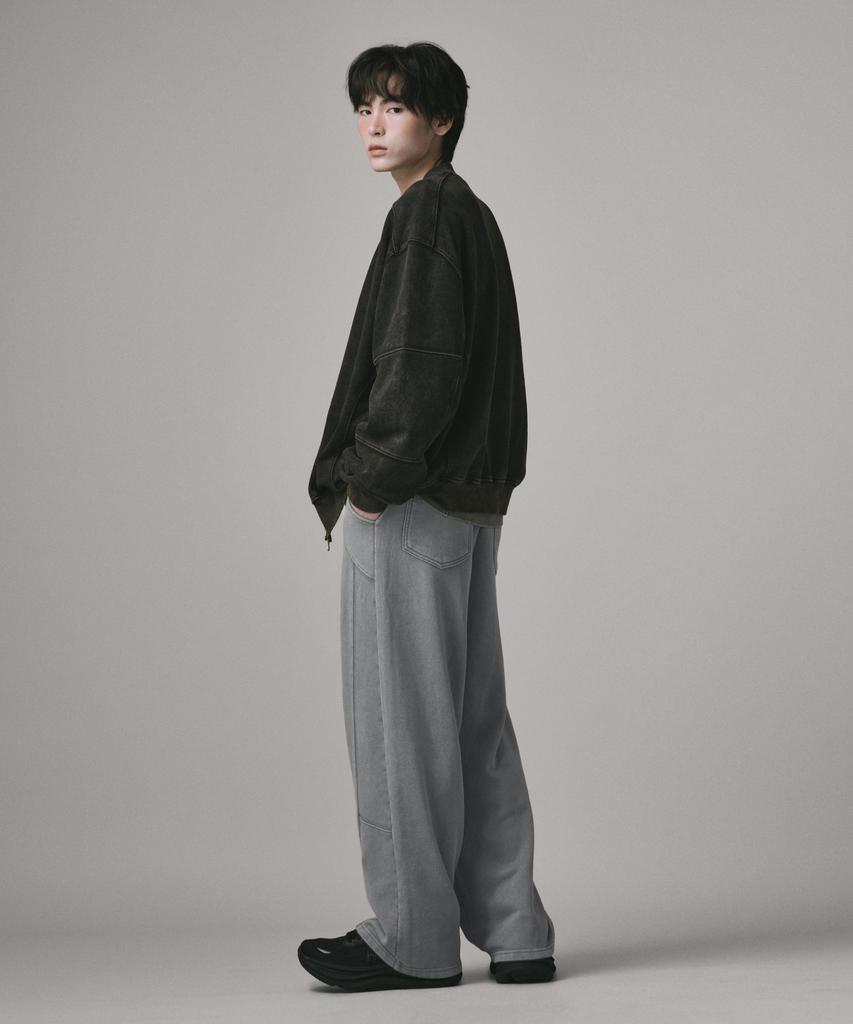 Beodeonteu Multi-Cut Line Pigment Sweatpants [Gray]