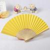 1 Pcs 7-inch Folding Paper Fan Dance Wedding Party Lace Silk Folding Hand Held Solid Color Fan