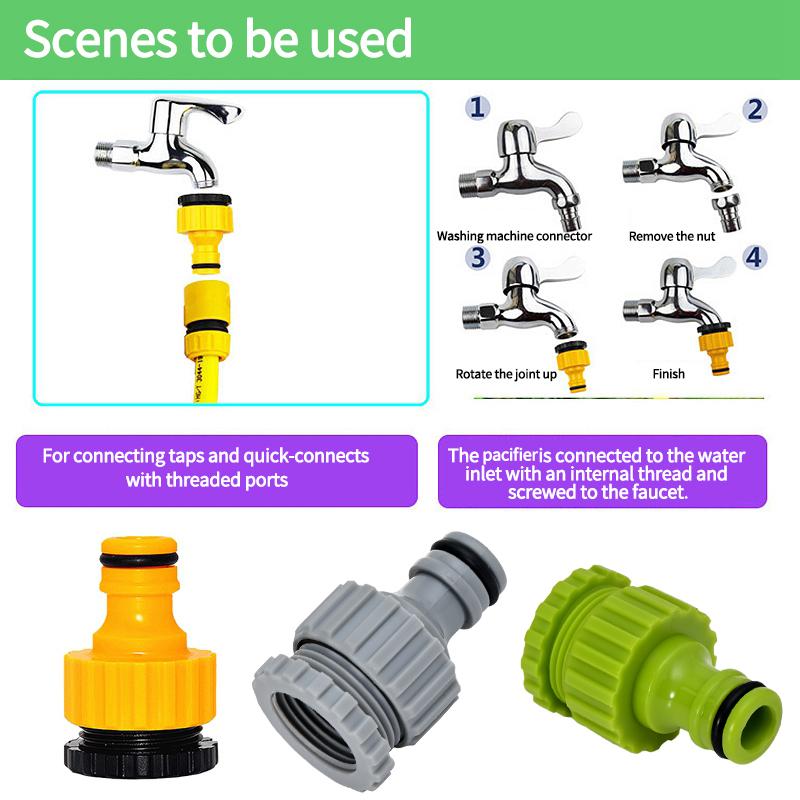 Garden Watering Hose Quick Connector  Coupling 1/2'' 3/4" Hose Fitting Adapter Water Pipe Joint Extender Set For Hose Pipe Tube