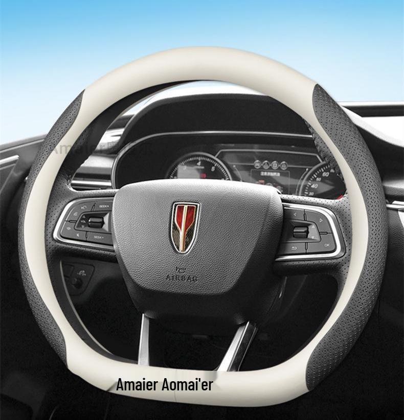 Ultra-Thin Genuine Leather Anti-Slip Steering Wheel Cover for Hongqi H5, H7, HS5, HS3, H9 - Four Seasons Durable
