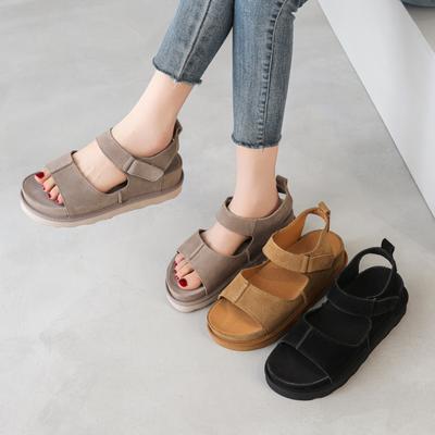 Sandales à plateforme femme été nouveau décontracté mode polyvalent creux respirant rétro chaussures Sangpo