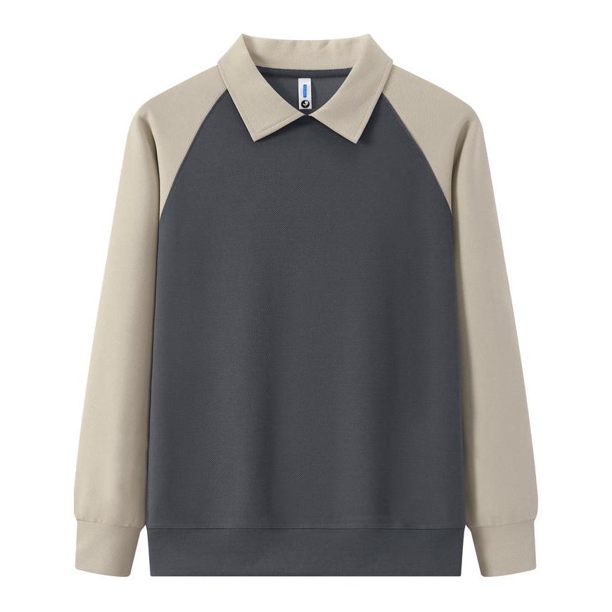 Business Casual Outdoor POLO Sweater Autumn Color Block Lapel Long Sleeved Hoodie Couple's Outfit Men's and Women's Fashionable Hoodie Boutique Top