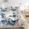 3pcs Butterfly Art Ideas Printed Quilt Set - Soft and Comfortable Quilt Cover for Bedroom, Guest Room and Dormitory Decorative Bedding Set 1