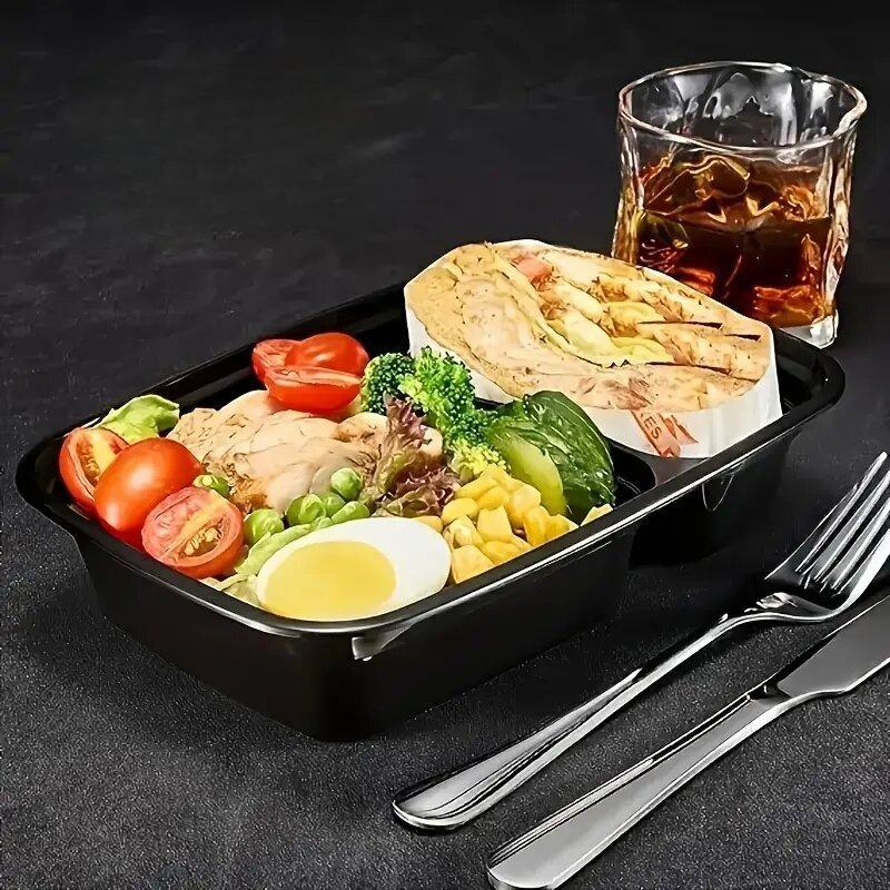 Lunch Boxes Compartments with Lids Disposable Bento Boxes Kitchen Storage Bento Fruit Takeaway Food Containers