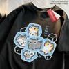 ZX Tee Ice Cat Fun Cartoons Cats Print Clothes Women Breathable T Shirt Summer Comfortable Casual T-Shirt Tee Shirt