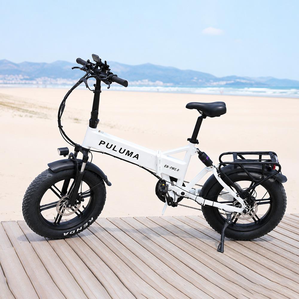 Puluma FM2.0 Foldable Electric Bicycle 20" Fat Tire 750W Peak Motor Fully Suspended Adult Electric Bike 7 Speed Dual Disc Brakes 48V 15Ah
