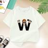 Dragon Ball Summer White Childrens Letter AW Printed Short Sleeve TShirt for Boys and Girls Cute Casual Tee Suitable As AGift