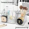 Transparenter PET-Schreibtisch-Kosmetik-Organizer: Lippenstift, Make-up-Pinsel & Stiftehalter