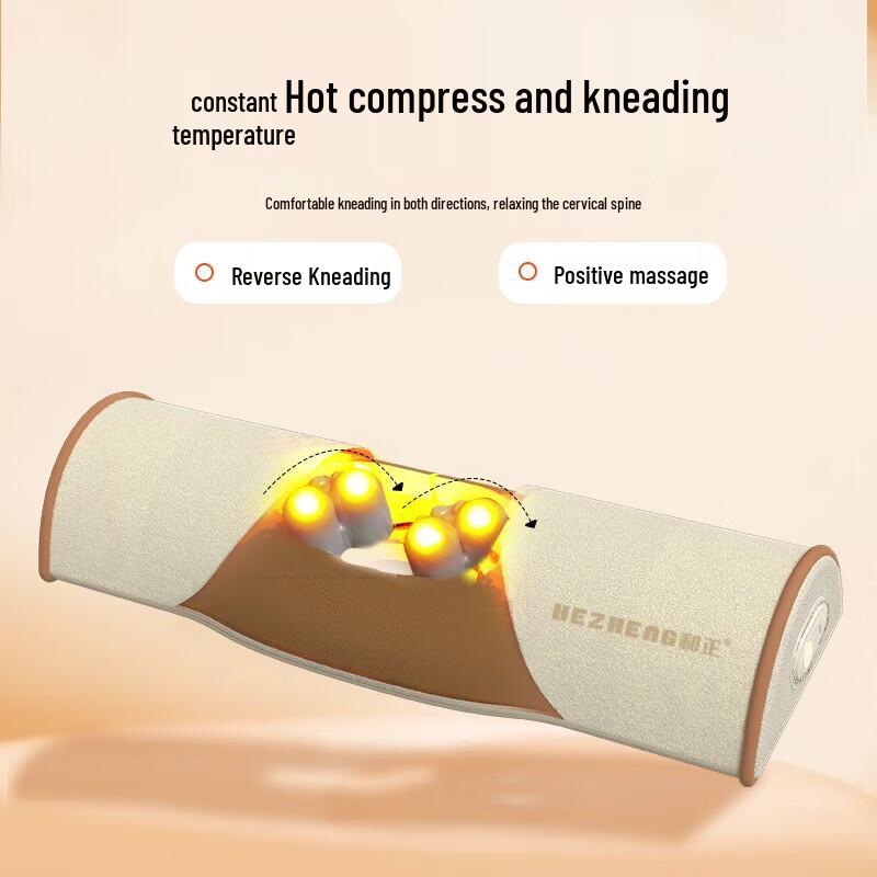 HEZHENG Neck & Shoulder Massage Pillow with Heat CN Plug (adapter Included)