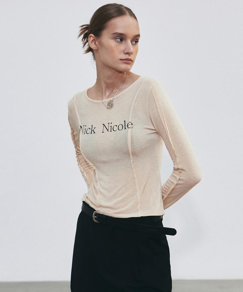 Nigaennikol Nick Pintuck Line Ls Top_Beige