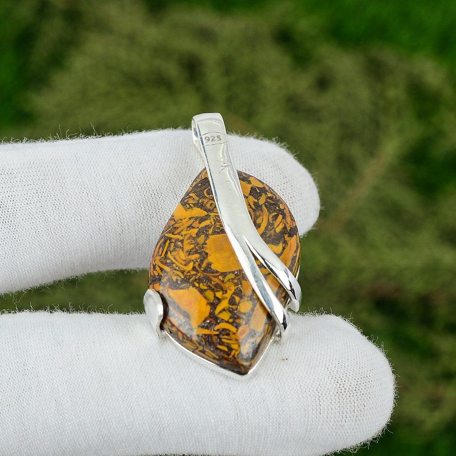 

Sterling Silver Natural Mariam Jasper Engagement Trendy Elegant Pendant Jewelry