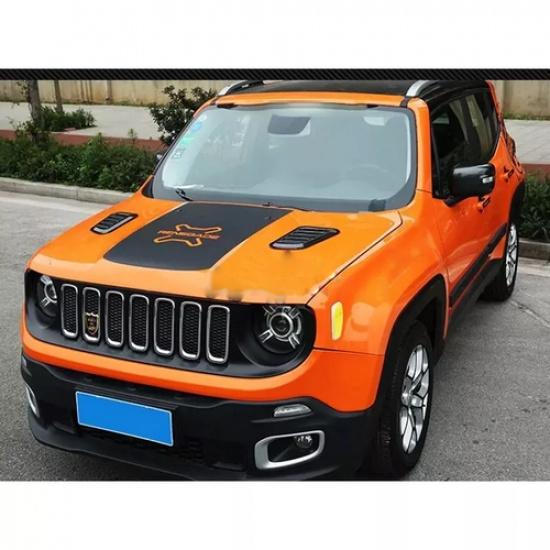 For Jeep Renegade 2015 2016 2017 - 2024 Car Hood Black Vent Cover Accessories