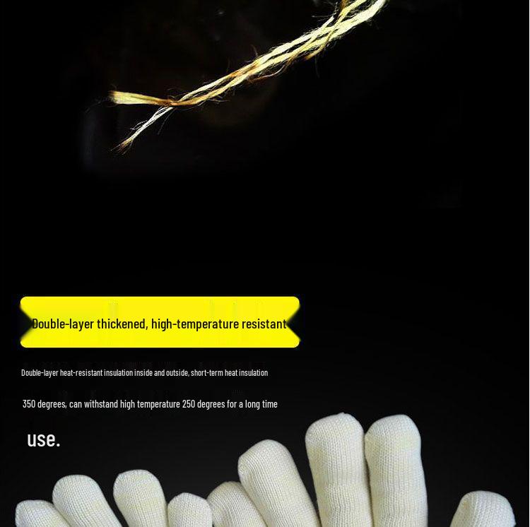 Double Layer Aramid Heat Resistant Gloves – 500°F Oven, 300°F Kitchen Protection
