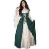 European Renaissance Court Dress: Lace-up Corset Gown for Stage Performance