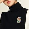 Vintage Enamel Cat Lapel Pin Exquisite Imitation Rhinestone Brooch Two Cat Brooch  Party Favors