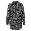 Damen Casual Fashion Print Einreihiges Revers Nähte Langarm Lose Hemd