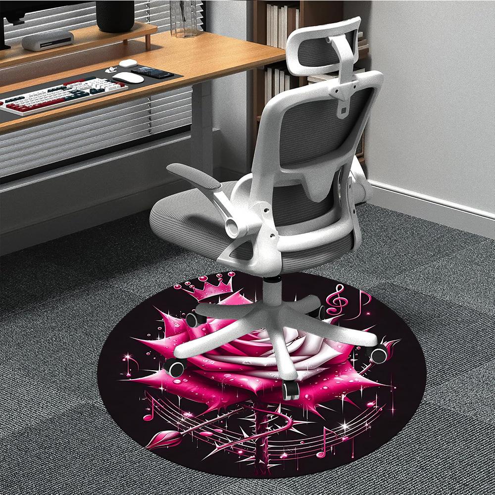 

1pc Rose Music Note Chair Carpet for Office Machine Washable Rug for Office, Good Gift for Family or Friends yy251225253 80cm by 80cm