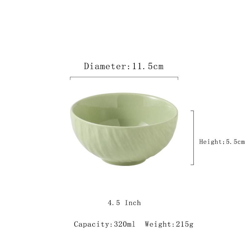 Ceramic Rice Bowl Chinese New Household 4.5 Inch Stone Pattern Solid Creative Dining Tableware Underglaze Colour Breakfast Bowl