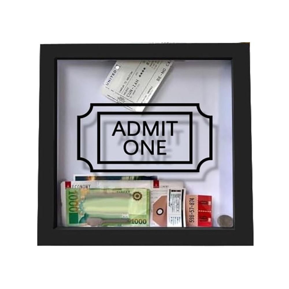 Artificial Board Travel Collection Box Handmade Ticket Shadow Box with Slot  Ticket Stubs