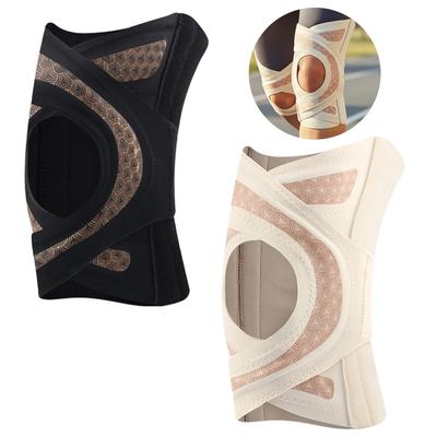 1Pcs Thin Breathable Knee Pads Ergonomic Support Meniscus Joint Cross Strap Compression Knee Brace Including Four Spring Patella Protector